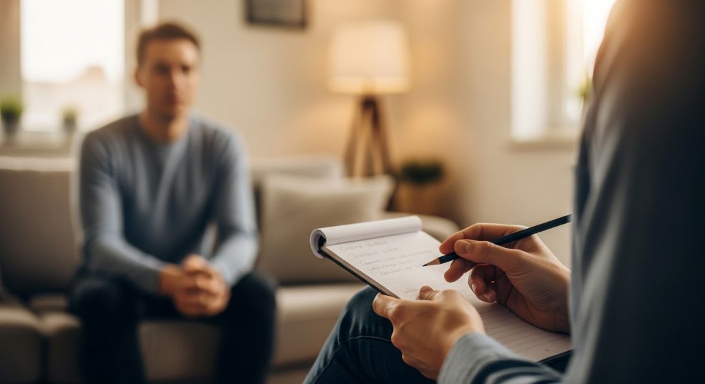 Terapeuta rozmawia z pacjentem